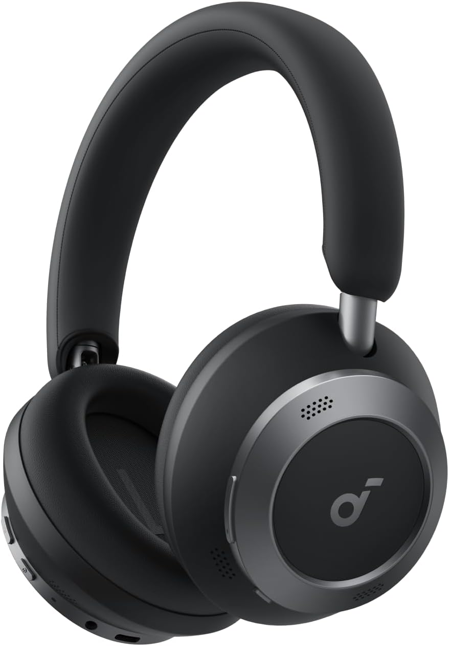 <h2>Fone Soundcore Space One Pro da Anker, cancelamento adaptativo, 6 microfones, design dobrável, 60h de áudio sem perdas, carregamento ultra-rápido, Hi-Res, confortável</h2>