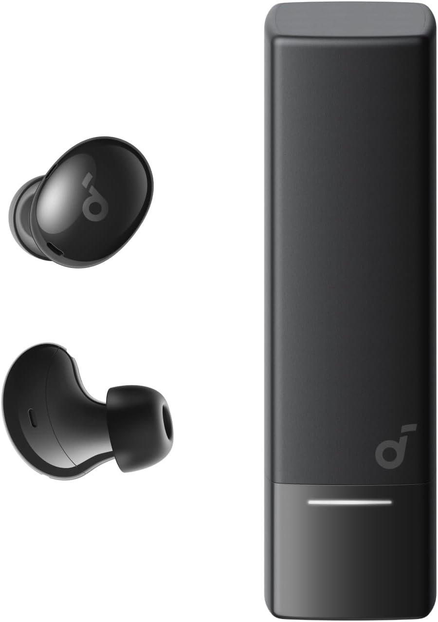 <h2>Fone de ouvido Bluetooth Anker Soundcore A30i, design compacto em formato de batom, leve e confortável, 15h de reprodução com ANC ligado, IP54, preto</h2>