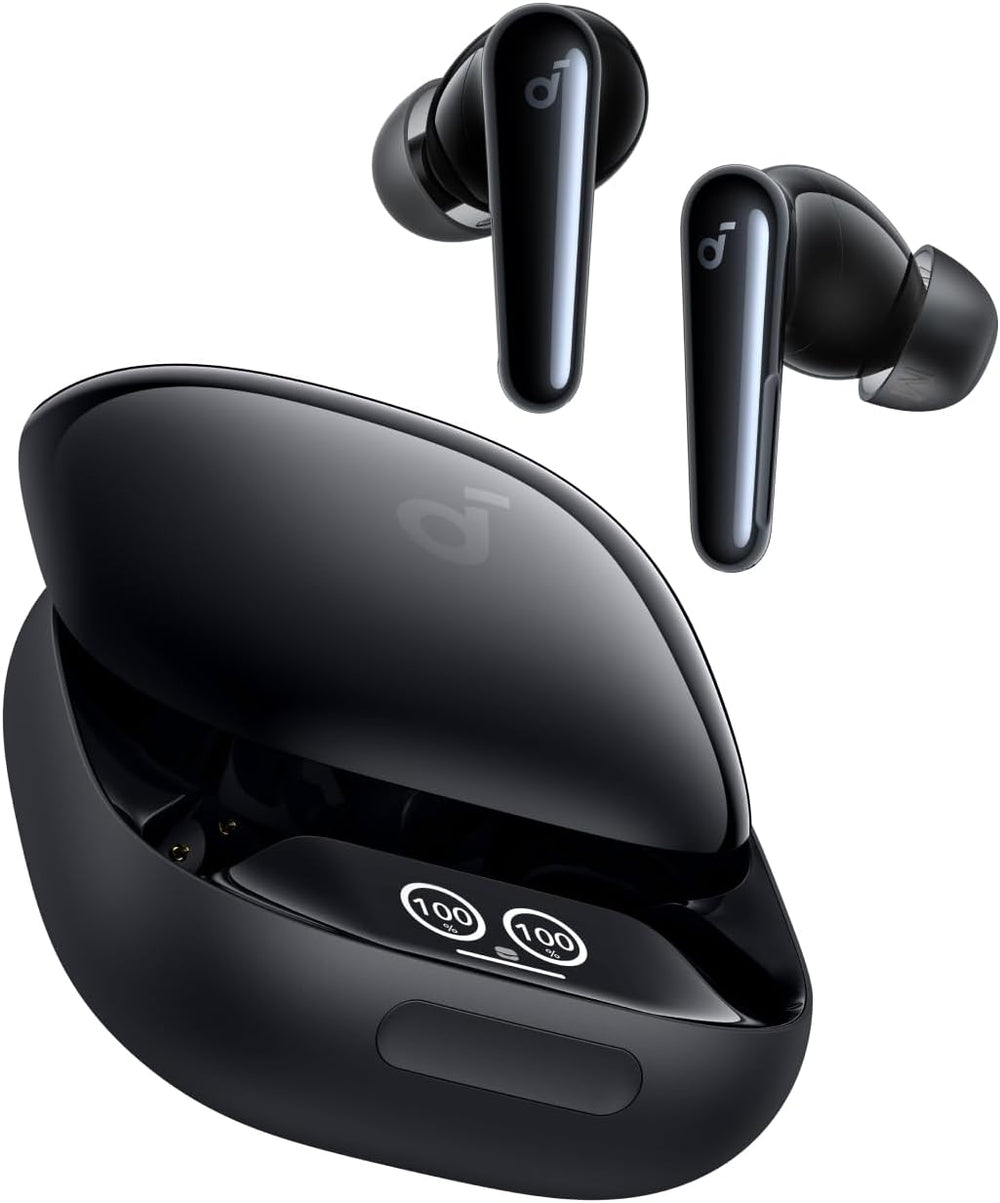<h2>Fone Liberty 4 Pro Soundcore da Anker, Bluetooth 5.3, ANC adaptativo, 7 sensores, carregamento rápido 2x, som Hi-Fi Studio, 6 microfones, IA para chamadas, preto</h2>