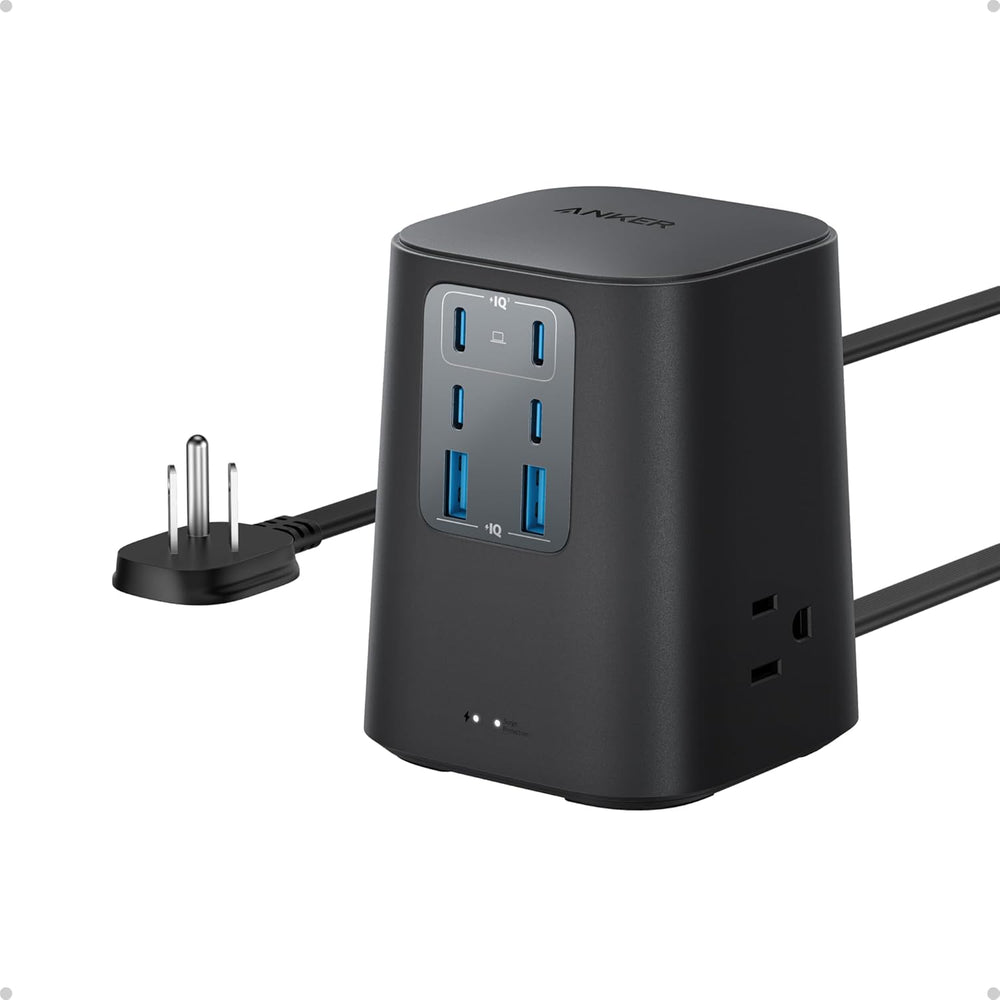<h2>Estação de carregamento Anker 100W, filtro USB-C 9 em 1 com proteção contra surtos, cabo plano 1,5m, 4 portas USB-C e 2 USB-A</h2>