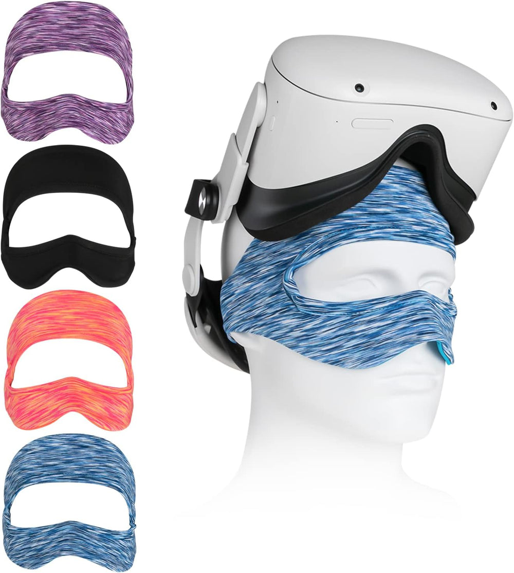 <h2>4 Pack Ermorgen Sweat Guard Band Compatible for Quest 3S/Quest 3/Quest 2/Quest/Valve Index Breathable Face Cover Gasket Virtual Reality Accessories Elastic Adjustable Protect Facial Skin for Workouts</h2>