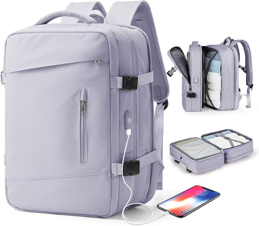 <h2>Mochila de Viagem Unissex com Compartimento para Sapatos - Impermeável e Expansível</h2>