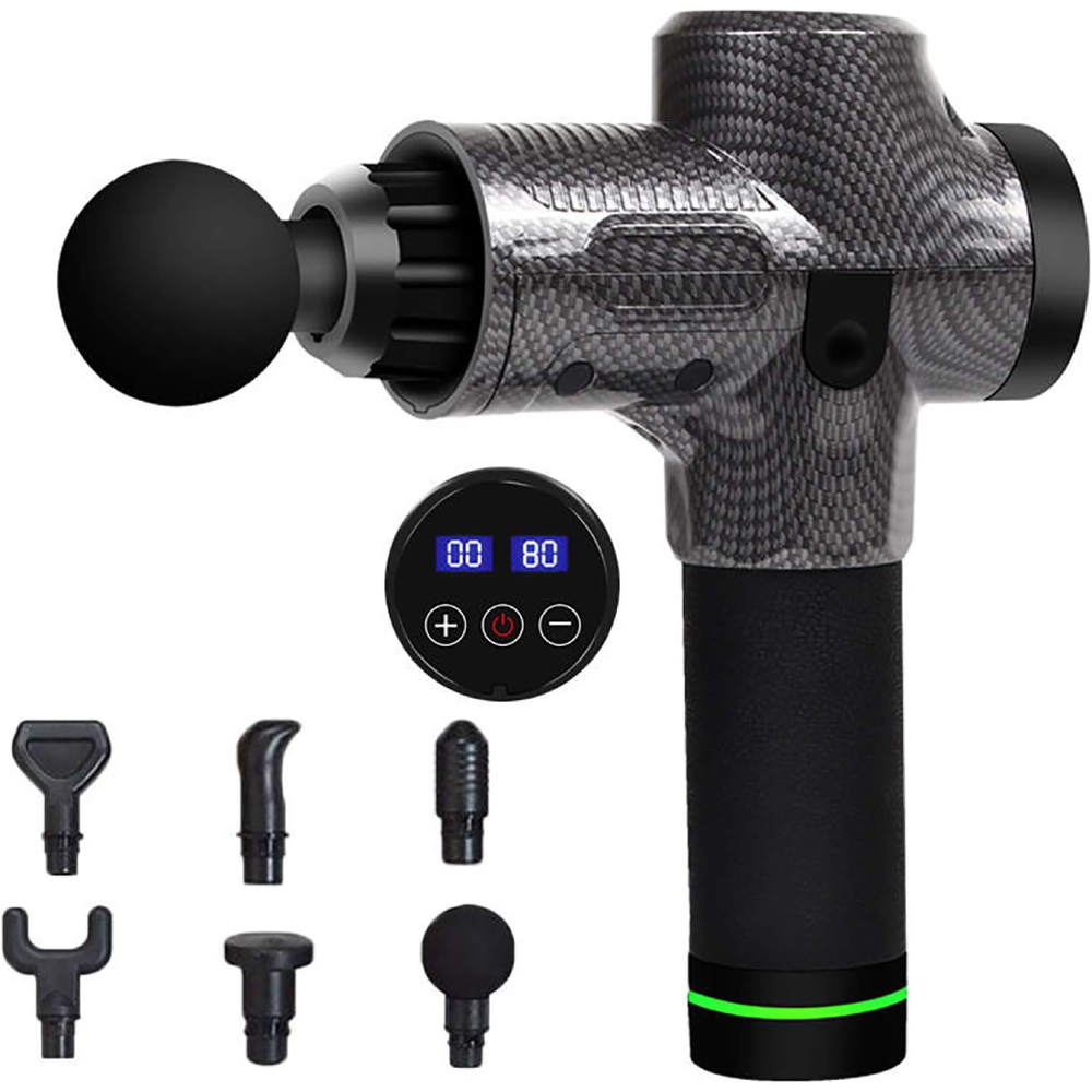 <h2>Pistola de Massagem Muscular Profunda com 30 Velocidades e 6 Cabeças</h2>