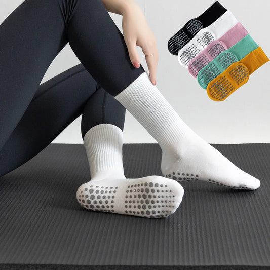 <h2>5 Pares de Meias de Yoga Antiderrapantes para Mulheres – Meias Respirável de Cano Médio para Fitness, Barre e Pilates, 8 Cores</h2>