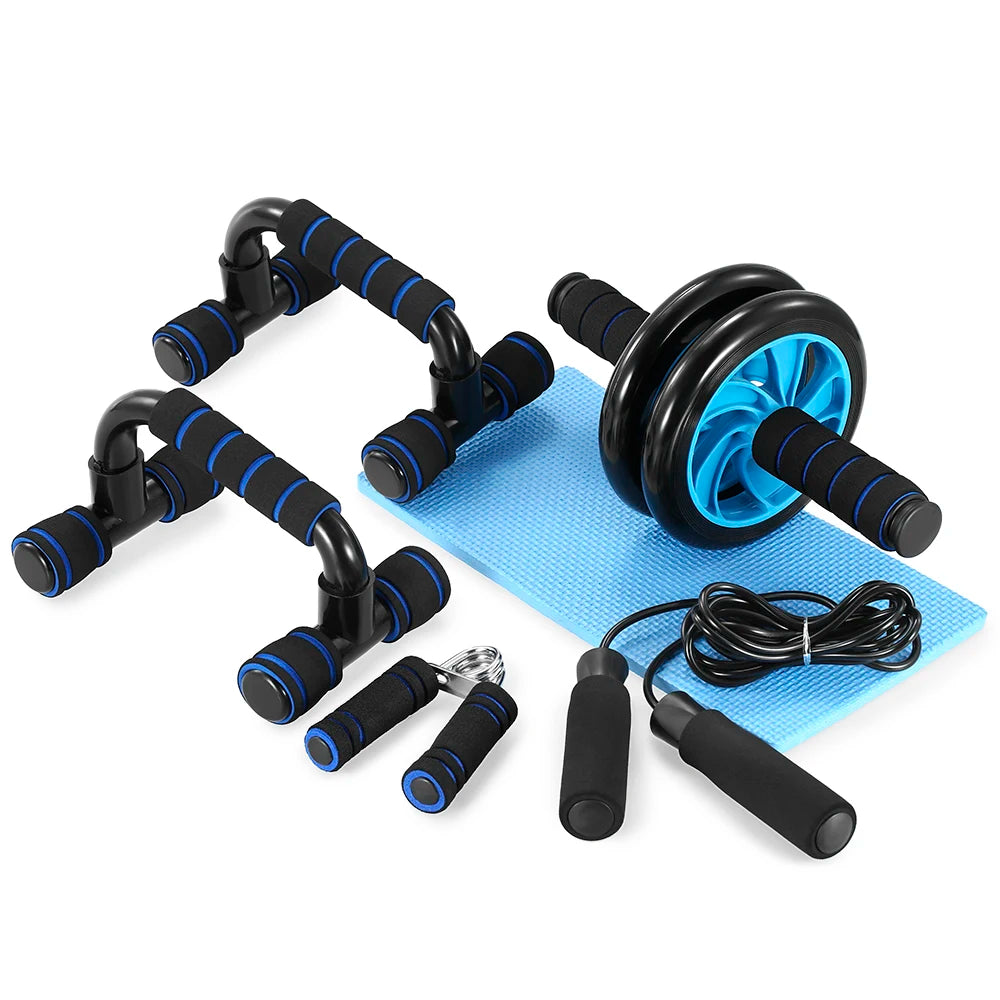 <h2>Kit de Rodillo AB 5 en 1 – Barra, Cuerda para Saltar, Pinza de Mano y Rodillera para Entrenamiento</h2>