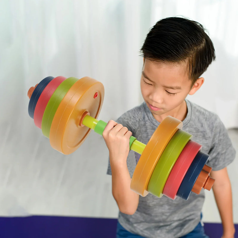 <h2>Halteres Infantis de Peso Ajustável – Brinquedo Educativo em Plástico Leve para Exercícios e Coordenação Motora</h2>