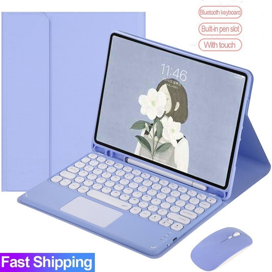 <h2>Capa com Teclado Touchpad para Samsung Galaxy Tab A7 10.4 SM-T500 SM-505 A8 10.5 A9 + Plus 11, Teclado Bluetooth com Tou</h2>