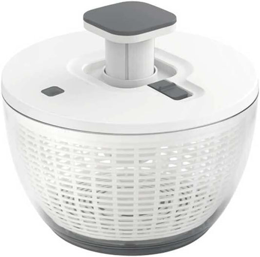 Centrífuga Manual de Salada Grande 6,3 Qt com Bomba de Uma Mão e Escorredor - Cor Branca
