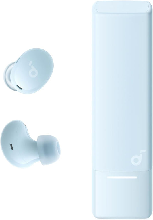 <h2>Fone de ouvido Bluetooth Anker Soundcore A30i, design compacto em formato de batom, leve e confortável, 15h de reprodução com ANC ligado, IP54, azul</h2>