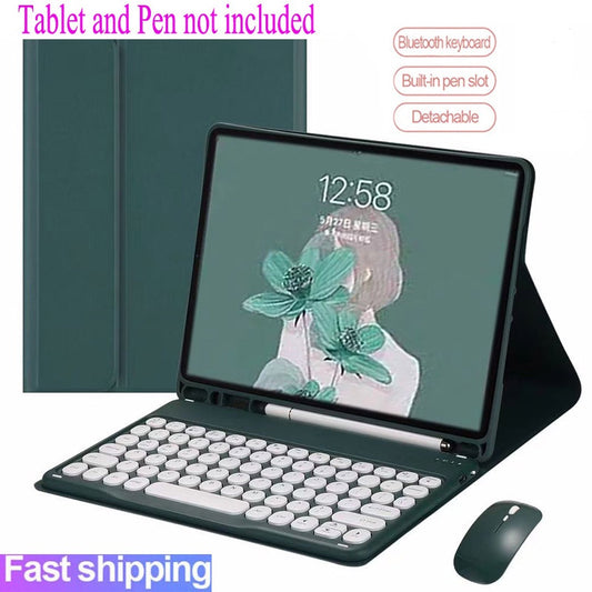 Capa Com Teclado Destacável Sem Fio Bluetooth Para Samsung Galaxy Tab S6 Lite A8 S7 S8 S7 FE S7 + Plus S8 +