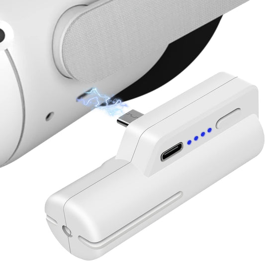<h2>Adequado para pacote de bateria para acessórios Quest 2, compatível com Elite Strap, pacote de bateria de 5000mAh para 2-4 horas de tempo adicional de jogo.</h2>