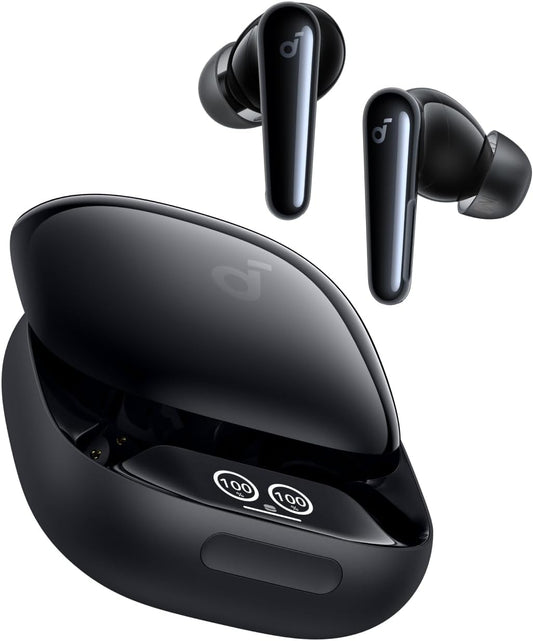 <h2>Fone Liberty 4 Pro Soundcore da Anker, Bluetooth 5.3, ANC adaptativo, 7 sensores, carregamento rápido 2x, som Hi-Fi Studio, 6 microfones, IA para chamadas, preto</h2>