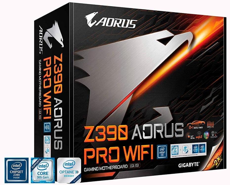 GIGABYTE Z390 AORUS PRO Wi-Fi (Intel LGA1151/Z390/ATX/2xM.2 Thermal Guard/Onboard AC Wi-Fi/RGB Fusion/Placa-mãe para jogos)