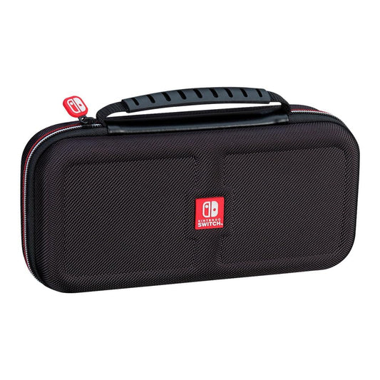 <h2>Game Traveler RDS – Licensed Case for Nintendo Switch Deluxe OLED, Nintendo Switch & Switch Lite Black Ballistic Nylon, Viewing Stand & Bonus Game Cases</h2>