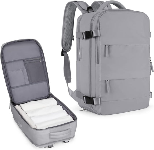 Mochila de Viagem Grande Unissex Impermeável com Porta USB e Compartimento para Calçados