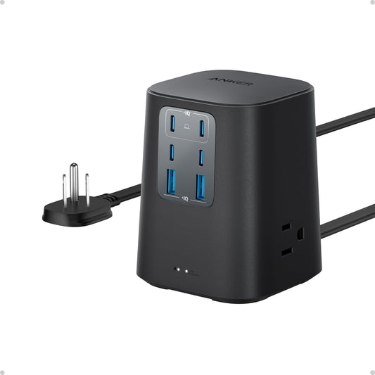 <h2>Estação de carregamento Anker 100W, filtro USB-C 9 em 1 com proteção contra surtos, cabo plano 1,5m, 4 portas USB-C e 2 USB-A</h2>