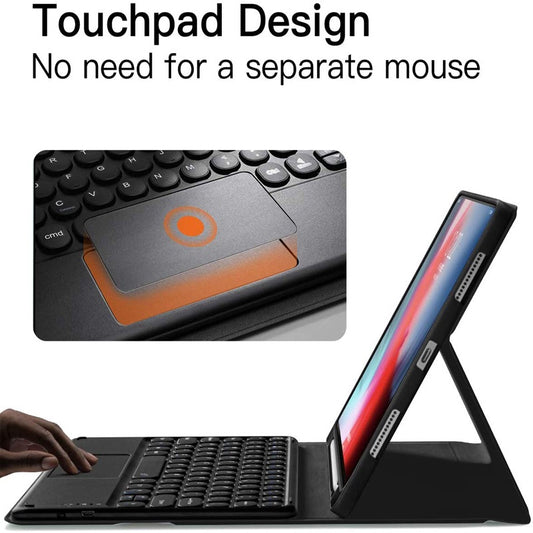 Caso Com Teclado Touchpad Para iPad 9.7 10.2 5th 6th 7th Gen 8ª  9ª 10ª Geração Para Air 2 3 4 5 Pro 9.7 10.5 11 2020 2021 2022 Bluetooth pad Toque  Keyboard