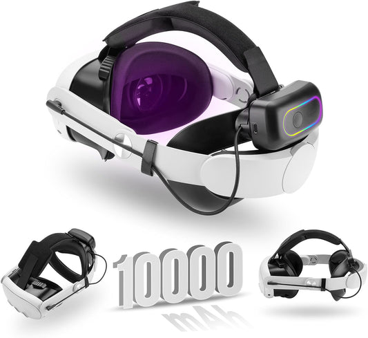 <h2>G-STORY Acessórios Para Alça De Cabeça Confortáveis Meta Quest 3/3S, Design Bateria Magnética 10000 Mah, Ajustável Redução Do Estresse Facial Compatível Com Vr Oculus 3/3S</h2>