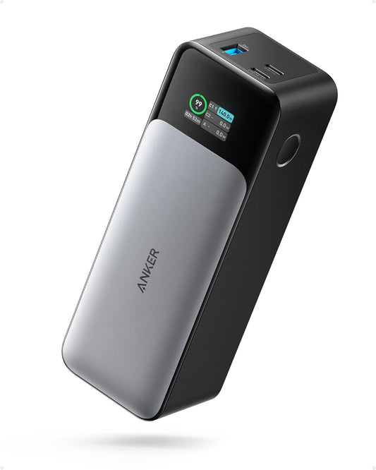 <h2>Power Bank Anker 737 Gen 2, 24.000 mAh, portátil, 3 portas 140W, display digital inteligente, compatível com iPhone, Vision Pro, Samsung, MacBook, Dell, AirPods e mais, preto</h2>