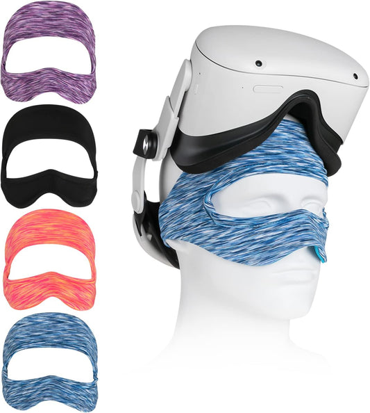 <h2>4 Pack Ermorgen Sweat Guard Band Compatible for Quest 3S/Quest 3/Quest 2/Quest/Valve Index Breathable Face Cover Gasket Virtual Reality Accessories Elastic Adjustable Protect Facial Skin for Workouts</h2>