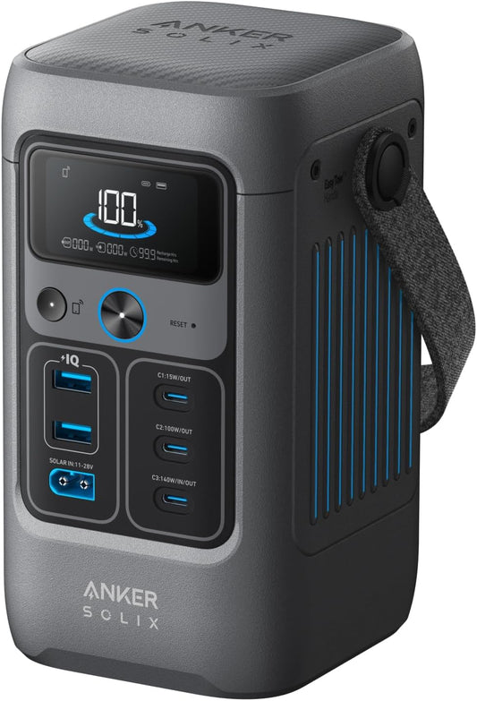<h2>Estação de Energia portátil Anker Solix C200, 192 Wh, bateria LiFePO4, gerador solar 200W para camping, viagens e emergências (sem carregador)</h2>