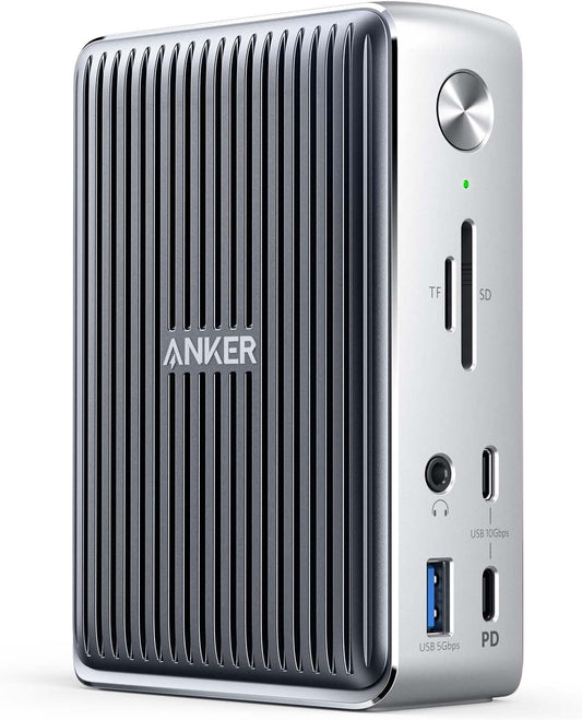 <h2>Estação de ancoragem Anker 577 (13 em 1), Thunderbolt 3, 85W para laptop, 18W para telefone, tela dupla 4K, USB-C 10 Gbps, Ethernet, áudio, SD 4.0</h2>