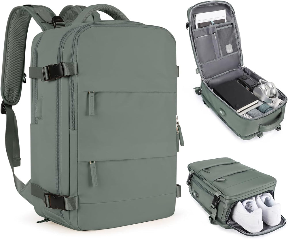 <h2>Mochila de Viagem para Mulheres e Homens - Bagagem de Mão Aprovada para Voos, Impermeável, com Compartimento para Notebook e Sapatos</h2>