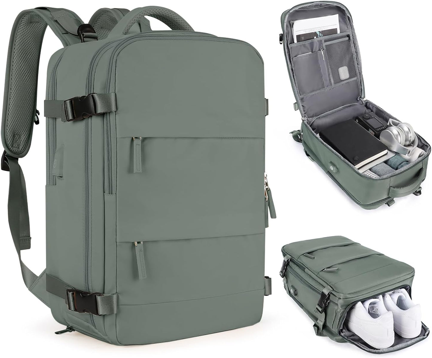 <h2>Mochila de Viagem para Mulheres e Homens - Bagagem de Mão Aprovada para Voos, Impermeável, com Compartimento para Notebook e Sapatos</h2>