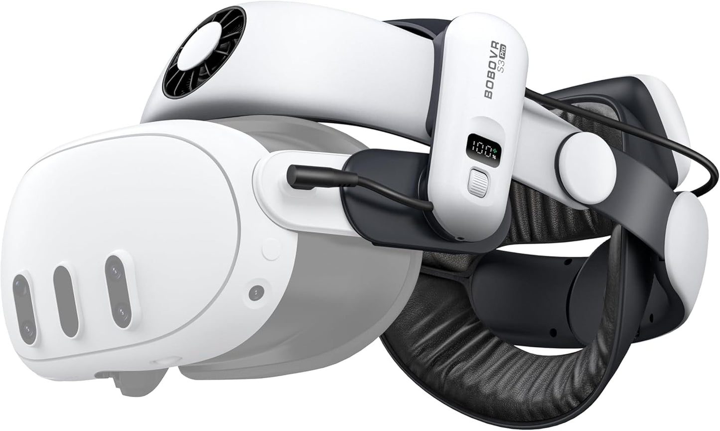 <h2>BOBOVR S3 Pro Battery Strap Accessories,Head air Conditioning and 10000mah hot-swappable Battery Pack,Compatible with Meta Quest 3</h2>