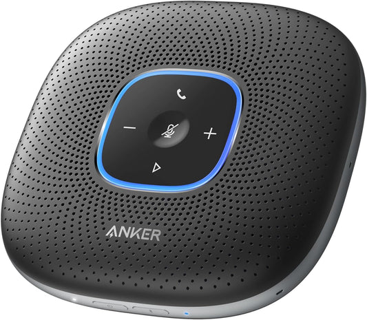 <h2>Alto-falante Bluetooth Anker Powerconf com 6 microfones, captação aprimorada de voz, 24h de chamada, Bluetooth 5, USB-C, compatível com plataformas líderes</h2>