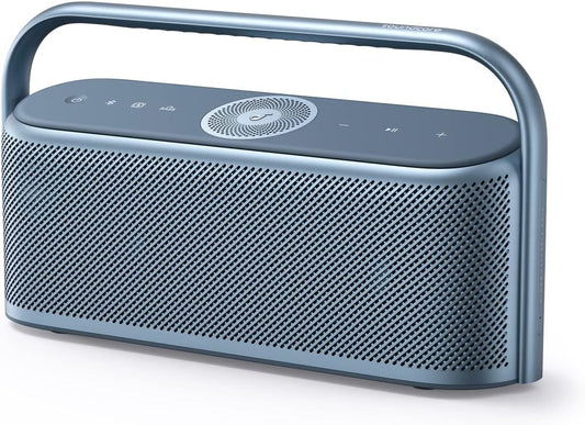 <h2>Caixa de som portátil Motion X600 Soundcore da Anker, Bluetooth, áudio espacial Hi-Res, 50W sem fio, IPX7 à prova d’água, Pro EQ, entrada AUX, ideal para casa, escritório, quintal e banheiro, azul</h2>