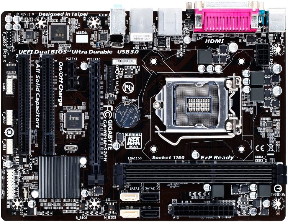 Placa-Mãe Gigabyte LGA 1150 Intel H81 mATX GA-H81M-S2PH