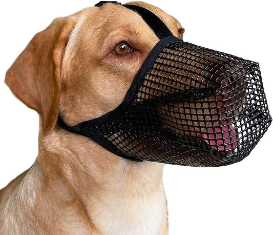 Focinheira Ajustável para Cães - Nylon Macio e Respirável