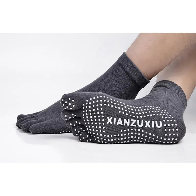 <h2>Meias de Pilates para Homens – Meias Antiderrapantes de Algodão para Massagem e Yoga, Cinco Dedos</h2>