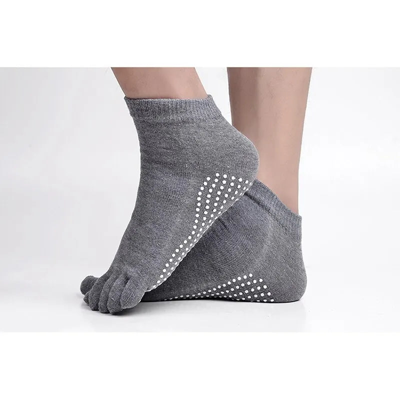 <h2>Meias de Pilates para Homens – Meias Antiderrapantes de Algodão para Massagem e Yoga, Cinco Dedos</h2>