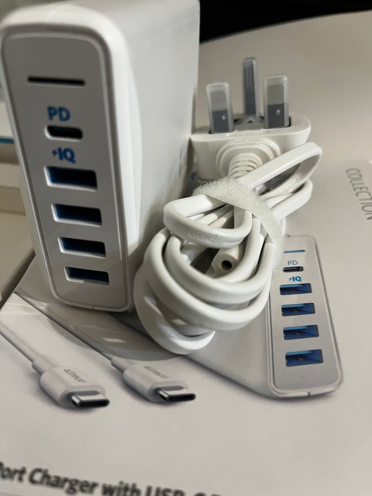Carregador Rápido Anker PowerPort I PowerIQ PD 60W com 5 Portas USB-C - Caixa Aberta - Funcionando 100%