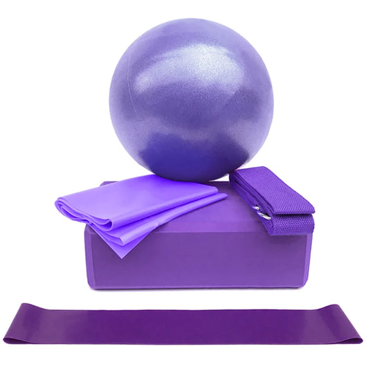 <h2>Kit Iniciante de Yoga – 5 Peças com Bola, Blocos, Faixas de Resistência e Corda para Alongamento e Pilates</h2>