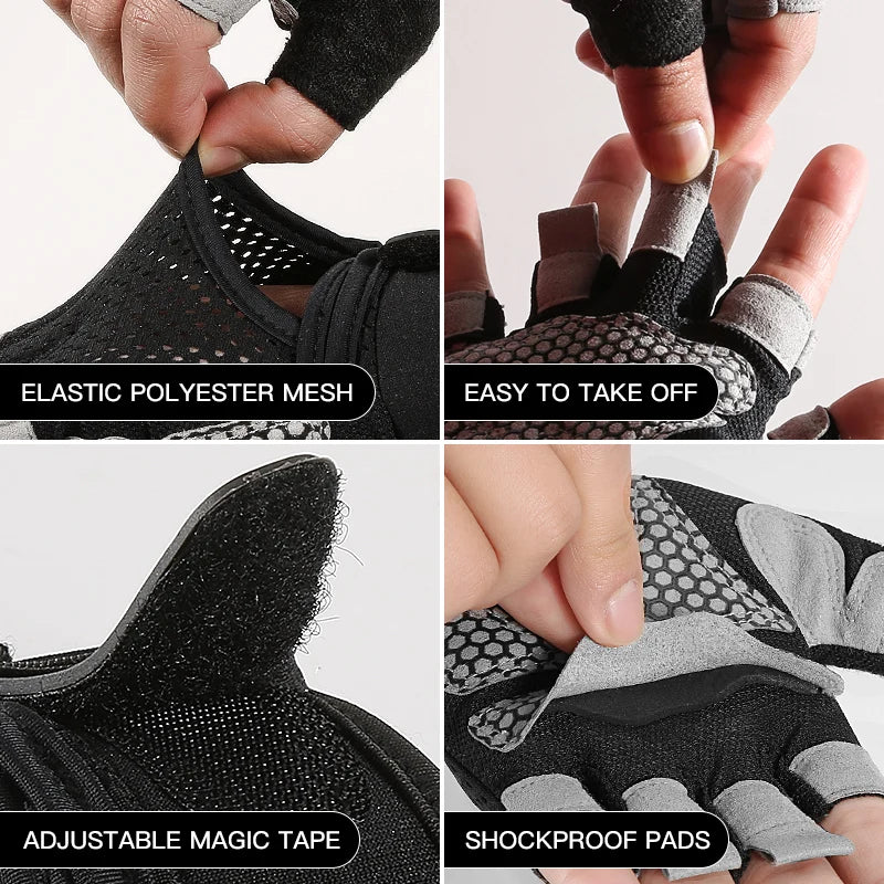 <h2>Luvas Esportivas Antiderrapantes para Homens e Mulheres – Meio Dedo para Fitness, Skate, Ciclismo, Corrida e Ginásio</h2>