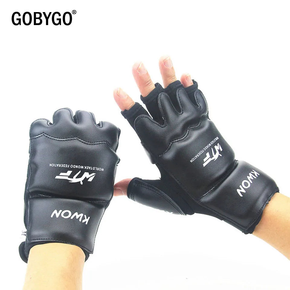 <h2>Luvas de Boxe GOBYGO MMA Meio Dedo – Luvas de Couro PU para Kickboxing e Muay Thai, Crianças e Homens</h2>