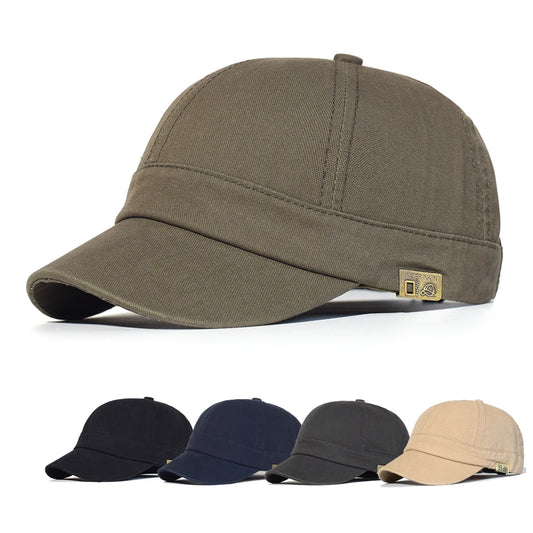 <h2>Boné de Beisebol Vintage Unissex – Aba Curta, Algodão Macio e Ajustável com Estilo Pai e Perfil Baixo</h2>