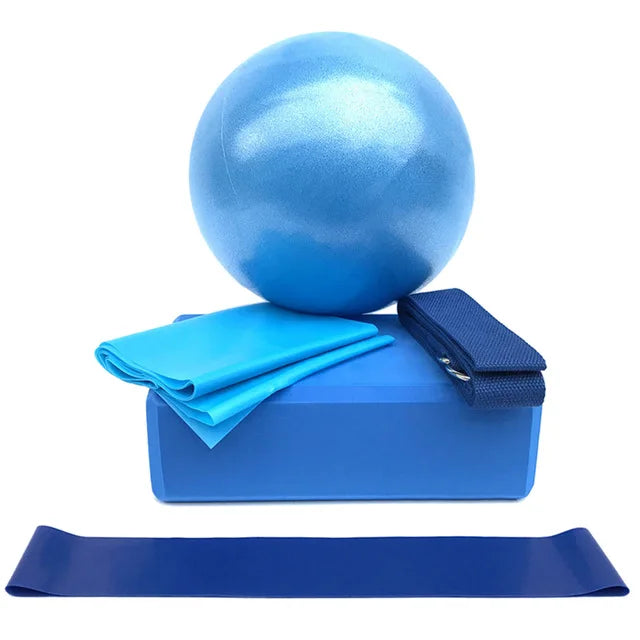 <h2>Kit Iniciante de Yoga – 5 Peças com Bola, Blocos, Faixas de Resistência e Corda para Alongamento e Pilates</h2>