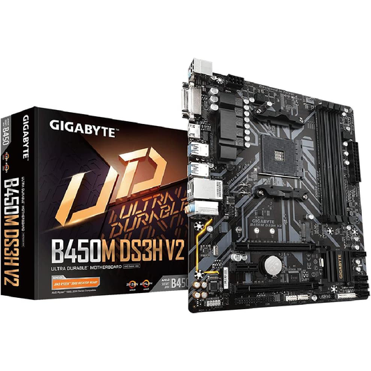 Placa-Mãe GIGABYTE B450M DS3H V2 AM4, DDR4, HDMI, M.2, USB 3.2