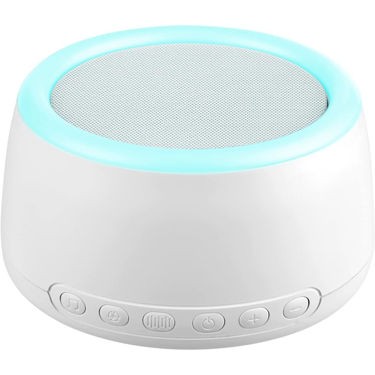 Máquina de Ruído Branco Recarregável com Bluetooth e Luz Noturna