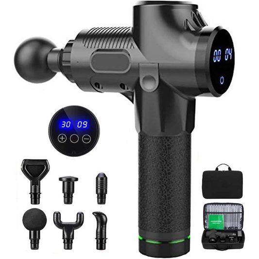 Massageador Muscular Portátil com 30 Velocidades e 6 Cabeças