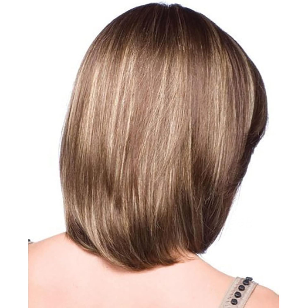 Peruca Feminina de Fibra Sintética Alta Qualidade - Cabelo Curto com Lace Marrom
