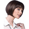 Peruca Curta Bob Lace Front Liso Marrom Escuro para Mulheres