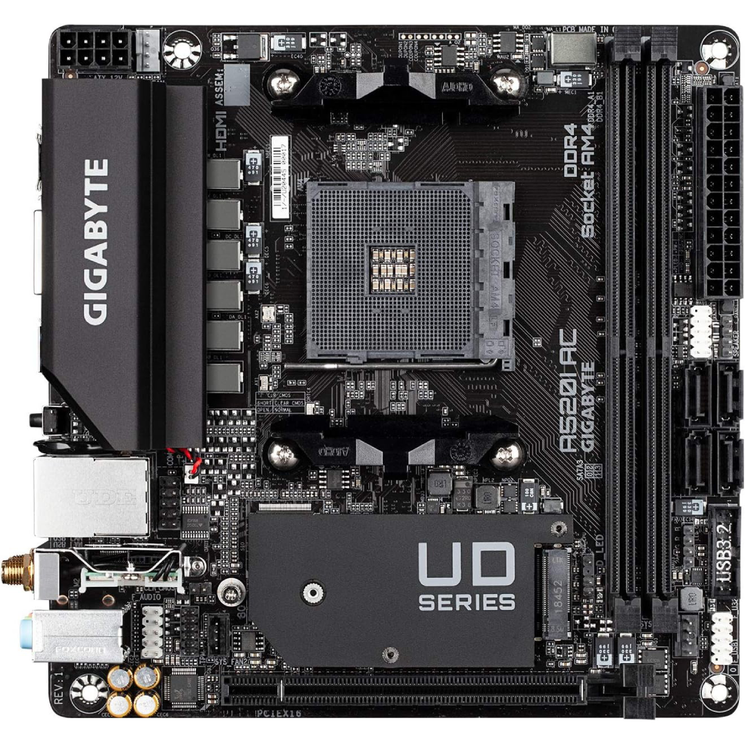 Placa-Mãe Gigabyte A520I AC Mini-ITX para Processadores AMD Ryzen