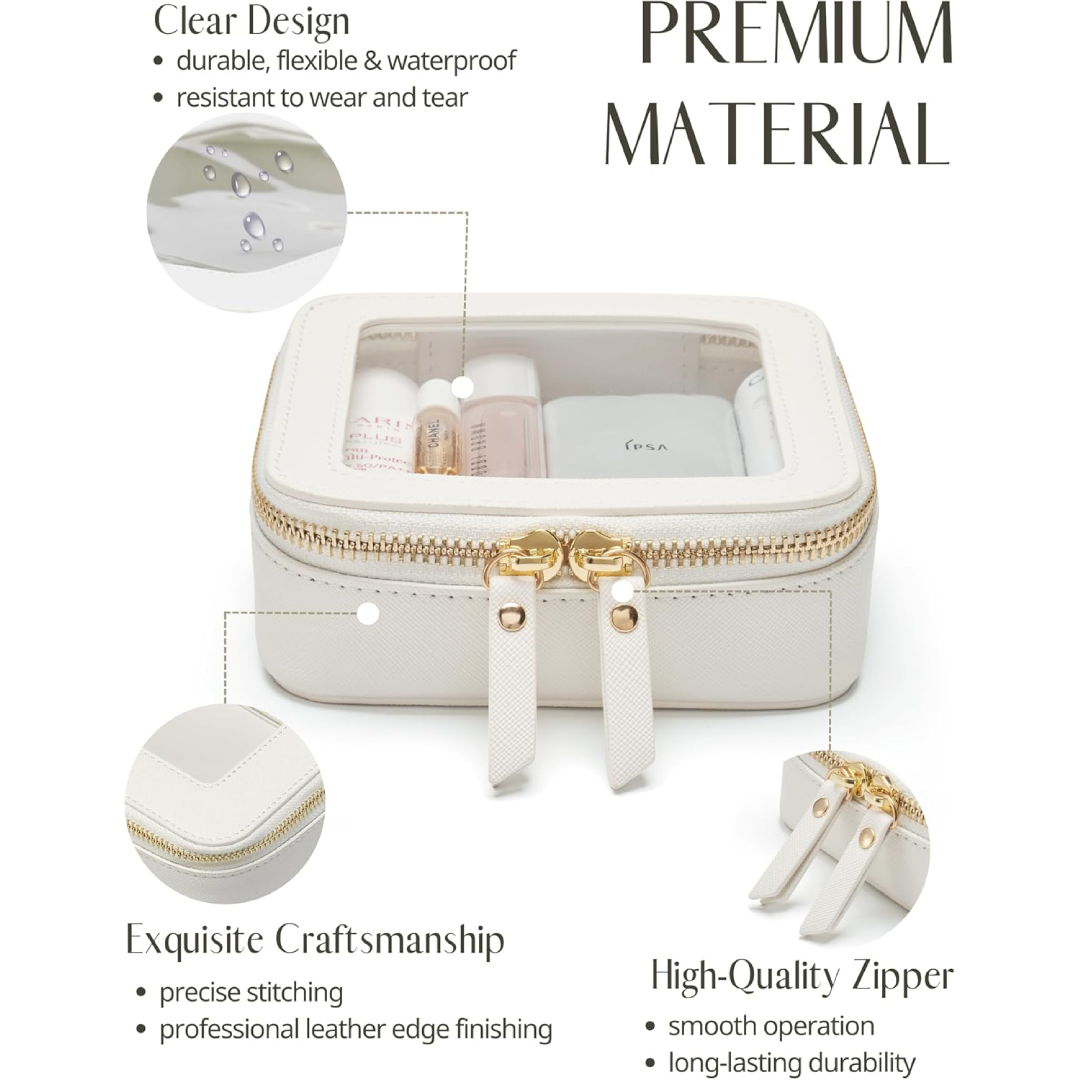 Bolsa de Maquiagem Transparente com Zíper - Portátil e Compacta