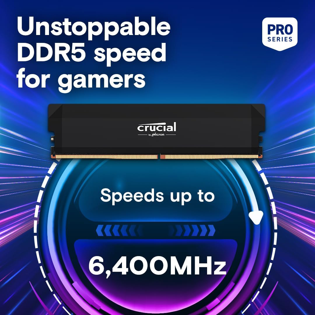 Kit de Memória Crucial Pro DDR5 32GB (2x16GB) 6000MHz CL36