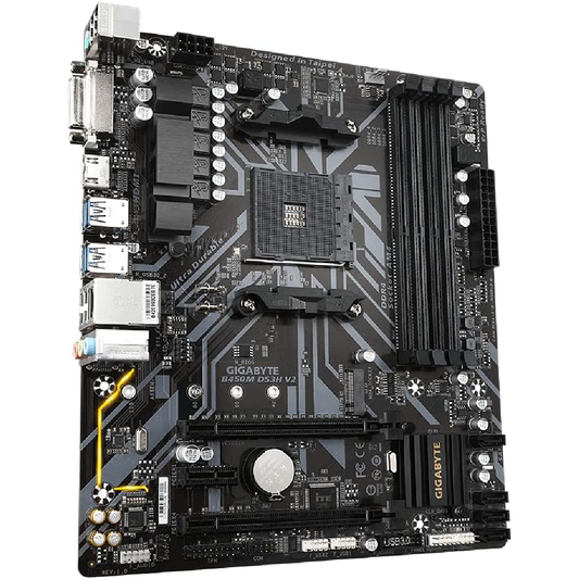 Placa-Mãe GIGABYTE B450M DS3H V2 AM4, DDR4, HDMI, M.2, USB 3.2